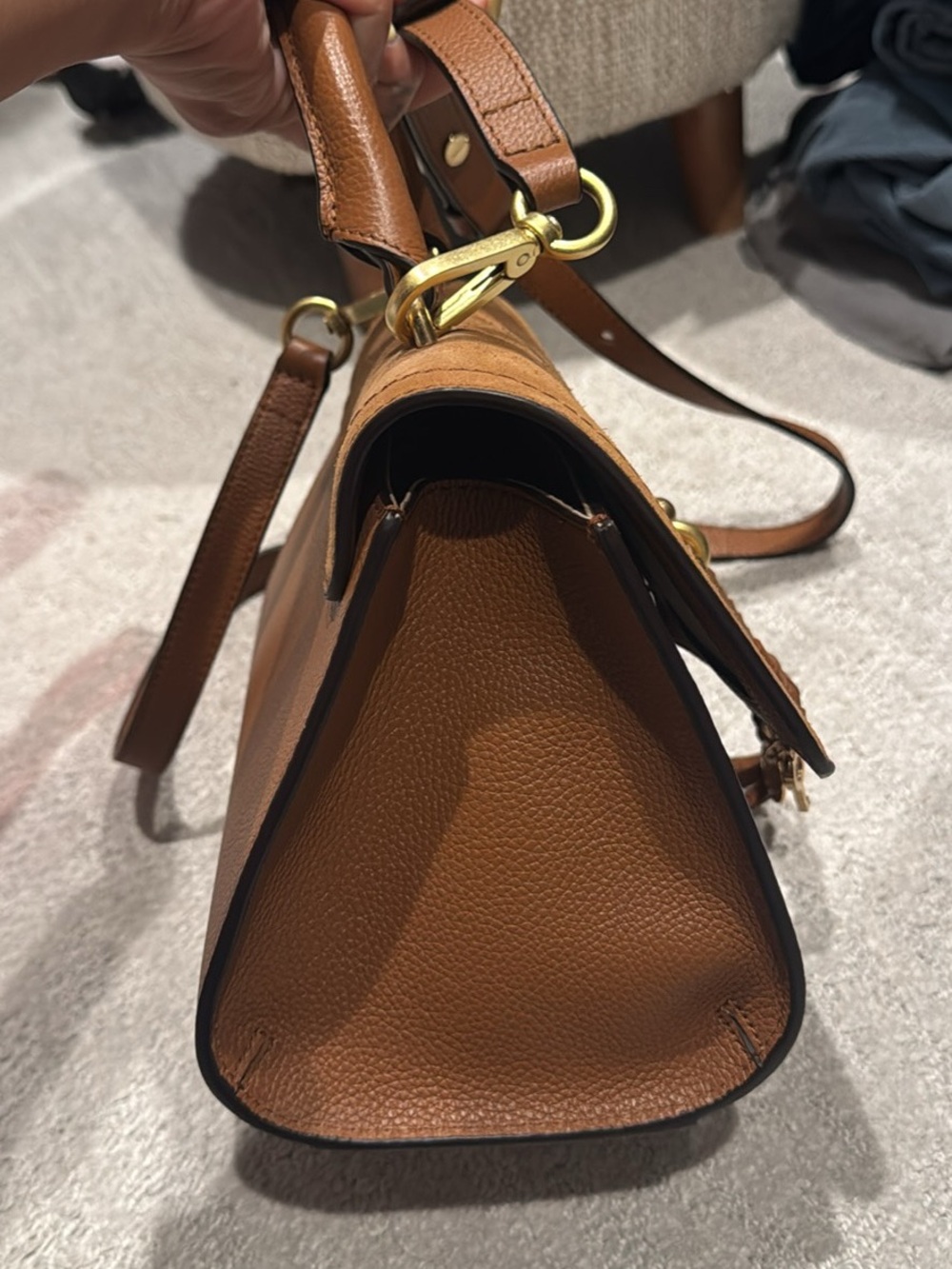 See by Chloe Tan Leather and Suede Top-Handle Satchel - Picture 2 of 7